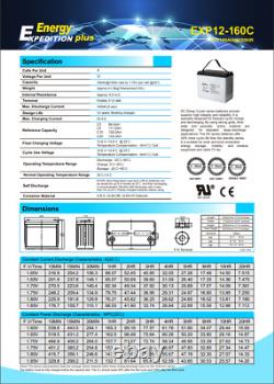 12V 160AH Expedition Plus Lead Carbon Gel Ultra Deep Cycle Battery (EXP12-160C)