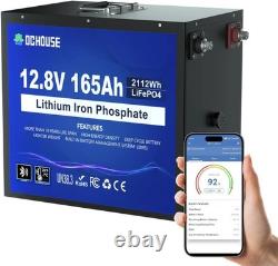 12V 165Ah LiFePO4 Lithium Leisure Battery Bluetooth & Low Temp Motorhome Caravan