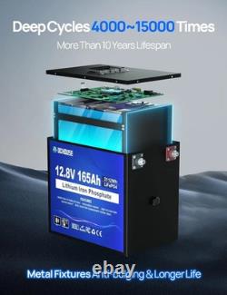 12V 165Ah LiFePO4 Lithium Leisure Battery Bluetooth & Low Temp Motorhome Caravan