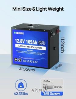 12V 165Ah LiFePO4 Lithium Leisure Battery Bluetooth & Low Temp Motorhome Caravan