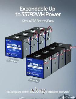 12V 165Ah LiFePO4 Lithium Leisure Battery Bluetooth & Low Temp Motorhome Caravan