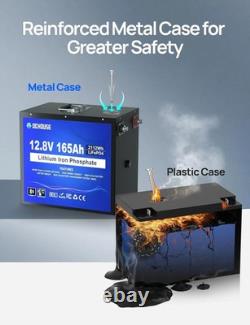 12V 165Ah LiFePO4 Lithium Leisure Battery Bluetooth & Low Temp Motorhome Caravan