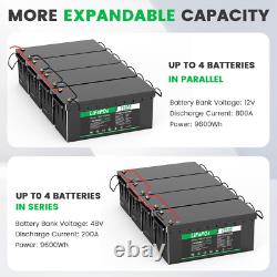 12V 200Ah 300Ah LiFePO4 Lithium Leisure Battery Deep Cycle BMS Solar Off-grid