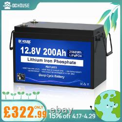 12V 200Ah LiFePO4 Battery Lithium Leisure Battery for Caravans RV Trolling Motor
