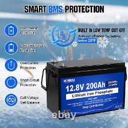12V 200Ah LiFePO4 Battery Lithium Leisure Battery for Caravans RV Trolling Motor