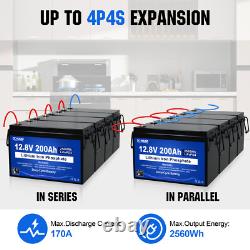 12V 200Ah LiFePO4 Battery Lithium Leisure Battery for Caravans RV Trolling Motor