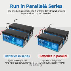 12V 200Ah LiFePO4 Lithium Battery Low Temp Leisure Battery for RV Solar 200A BMS