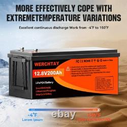 12V 200Ah LiFePO4 Lithium Battery Low Temp Leisure Battery for RV Solar 200A BMS