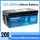 12v 200ah Lifepo4 Battery Lithium Leisure Battery 15000+ Cycle Bms For Rv Solar