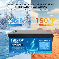 12V 200Ah Lifepo4 Battery Lithium Leisure Battery 15000+ Cycle BMS for RV Solar