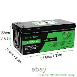 12V 200Ah Lifepo4 Battery Lithium Leisure Battery, Low Temp, Rechargeable for RV