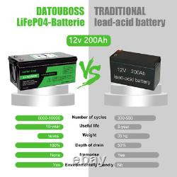 12V 200Ah Lifepo4 Battery Lithium Leisure Battery, Low Temp, Rechargeable for RV