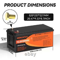 12V 200Ah Lifepo4 Battery Lithium Leisure Battery Low Temp Rechargeable for RV