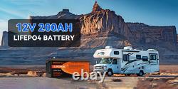 12V 200Ah Lifepo4 Battery Lithium Leisure Battery Low Temp Rechargeable for RV
