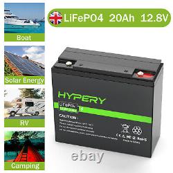 12V 20Ah LiFePO4 Lithium Leisure Battery BMS Solar RV 4000+ Cycles Camping IP65