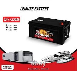 12V 220AH Deep Cycle Leisure battery Marine Caravan Boat Photovoltaic Solar