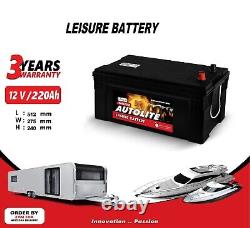 12V 220AH Deep Cycle Leisure battery Marine Caravan Boat Photovoltaic Solar