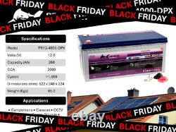 12V 260AH Predator Dual Purpose Leisure Battery Energy Storage Campervan