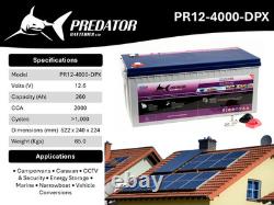12V 260AH Predator Dual Purpose Leisure Battery Energy Storage Campervan