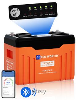 12V 300AH LiFePO4 Lithium Leisure Battery Bluetooth Communication LED Motorhomes