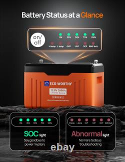 12V 300AH LiFePO4 Lithium Leisure Battery Bluetooth Communication LED Motorhomes