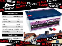 12V 300AH Predator Dual Purpose Leisure Battery Energy Storage Campervan