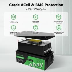 12V 300Ah LiFePO4 Battery Lithium Leisure Battery 15000+ Cycles BMS Off-grid RV