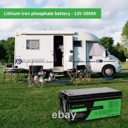 12V 300Ah LiFePO4 Battery Lithium Leisure Battery 15000+ Cycles BMS Off-grid RV