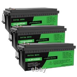 12V 300Ah LiFePO4 Battery Lithium Leisure Battery 15000+ Cycles BMS Off-grid RV