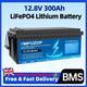 12v 300ah Lifepo4 Lithium Battery Leisure Battery Bms Rechargeable Boat Rv Camp