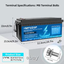 12V 300Ah LiFePO4 Lithium Battery Leisure Battery BMS Rechargeable Boat RV Camp