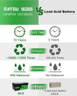 12V 300Ah Lifepo4 Battery Lithium Leisure Battery, Low Temp, Rechargeable for RV