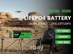 12V 300Ah Lifepo4 Battery Lithium Leisure Battery, Low Temp, Rechargeable for RV