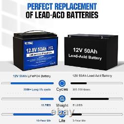 12V 50Ah LiFePO4 Battery Lithium Leisure Battery 12V for Trolling Motor RV Camp