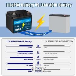 12V 50Ah LiFePO4 Battery Lithium Leisure Battery 12V for Trolling Motor RV Camp