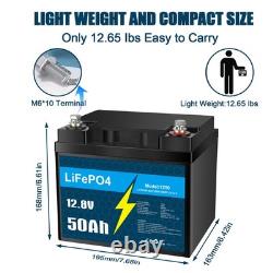 12V 50Ah LiFePO4 Battery Lithium Leisure Battery 12V for Trolling Motor RV Camp