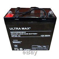 12V 55AH Leisure / Marine Battery Ultramax for Boat-home / Boat / Yacht LM 60