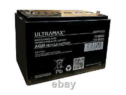 12V 60AH Leisure / Marine Battery Low Height / Low Profile Ultramax AGM GEL