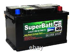 12V 75AH Leisure Battery Low Height L278mm X W175mm X H175mm SuperBatt LH75