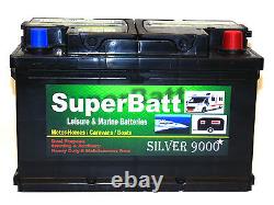 12V 75AH Leisure Battery Low Height L278mm X W175mm X H175mm SuperBatt LH75