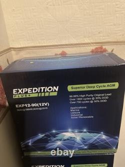 12V 90Ah Expedition Plus EXP12-90 AGM Deep Cycle Leisure Battery NEW & UNUSED