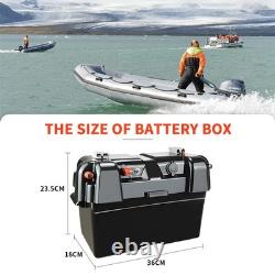 12V Large Battery Box Leisure Power Station USB Charger Caravan Camping MarineUK