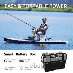 12V Large Battery Box Leisure Power Station USB Charger Caravan Camping MarineUK