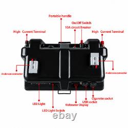 12V Large Battery Box Leisure Power Station USB Charger Caravan Camping MarineUK
