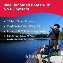 12V Large Battery Box Leisure Power Station USB Charger Caravan Camping MarineUK