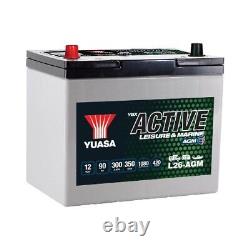 12V Leisure and Marine AGM Battery, Yuasa L26-AGM, 90Ah 330CCA for Camper, Boat