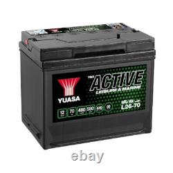 12V Leisure and Marine Battery, Yuasa L26-70, 70Ah 480CCA for Camper, Boat