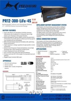 12.8v 300ah Marine Battery Lithium Leisure 522 × 240 × 219 PR12-300-LIFE