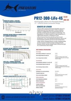 12.8v 300ah Marine Battery Lithium Leisure 522 × 240 × 219 PR12-300-LIFE