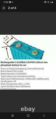 12 Volt Lifepo4 200ah deep discharge Leisure Battery. Just needs a BMS